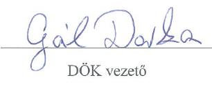 Gál Dorka - DÖK vezető (aláírás képen)