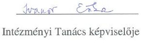 Ivanov Erika - az intézményi tanács vezetője (aláírás képen)